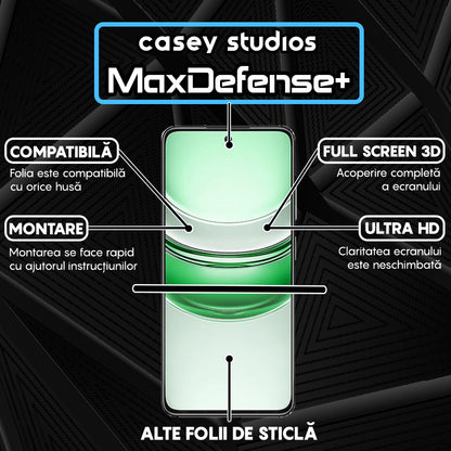 Folie Sticla MaxDefense+ - Realme 14x - Negru