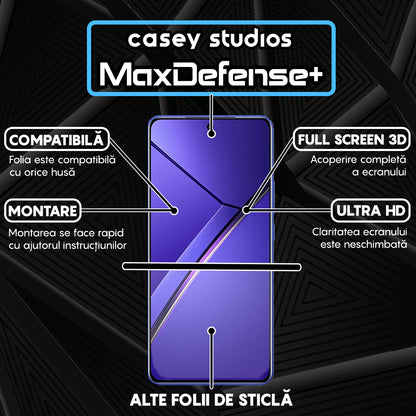 Folie Sticla MaxDefense+ - Realme Neo7 - Negru