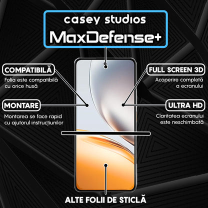 Folie Sticla MaxDefense+ - Realme Neo7x - Negru