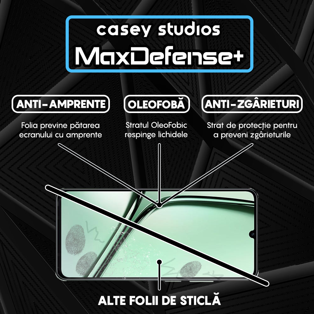 Folie Sticla MaxDefense+ - Realme Note 60x - Negru