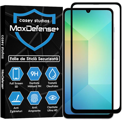 Folie Sticla MaxDefense+ - Samsung Galaxy A06 5G - Negru