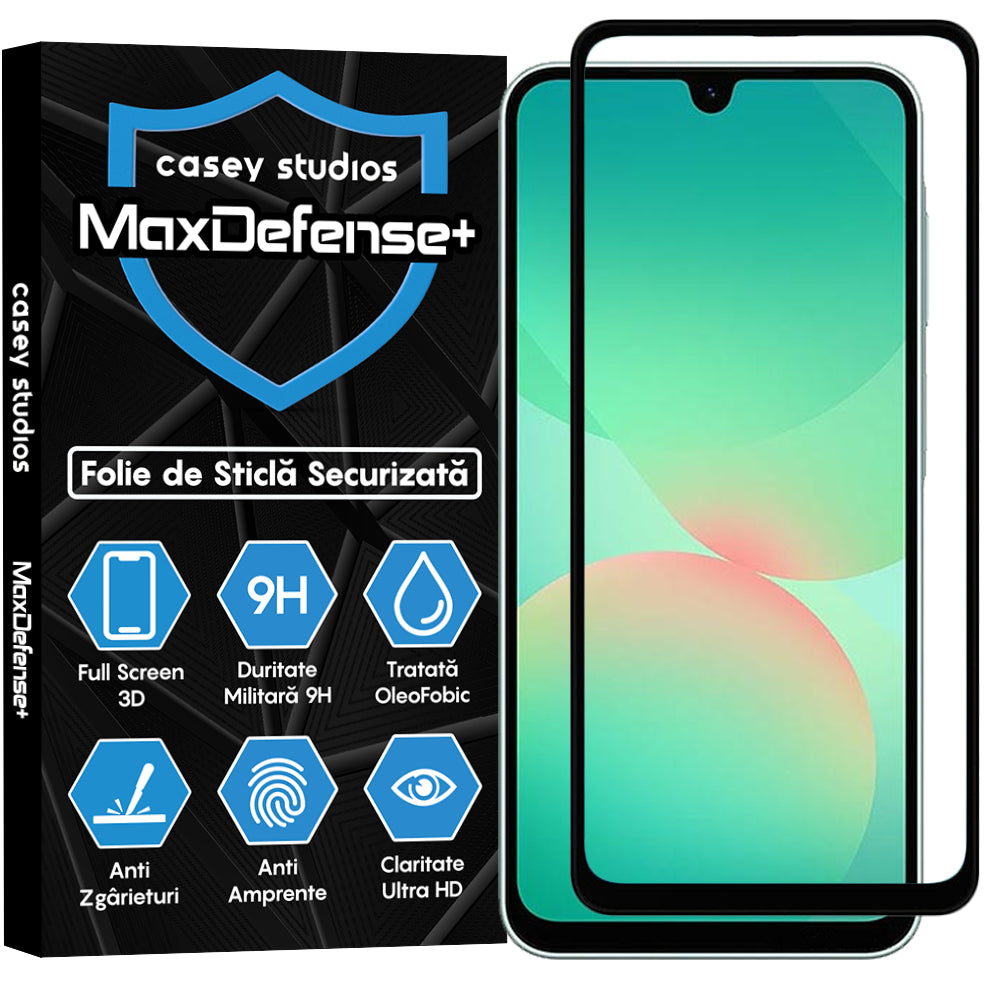 Folie Sticla MaxDefense+ - Samsung Galaxy A26 - Negru