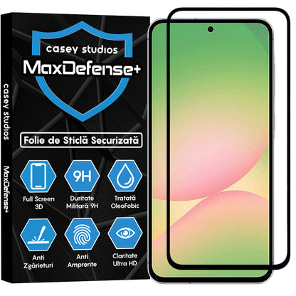 Folie Sticla MaxDefense+ - Samsung Galaxy A56 - Negru