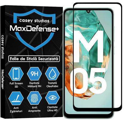 Folie Sticla MaxDefense+ - Samsung Galaxy M05 - Negru
