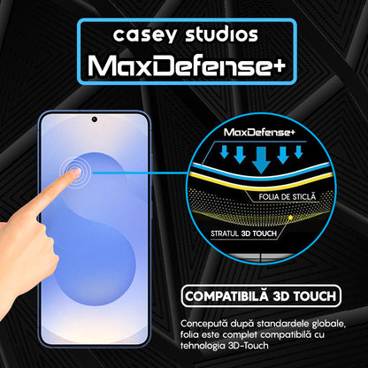 Folie Sticla MaxDefense+ - Samsung Galaxy S25 - Negru