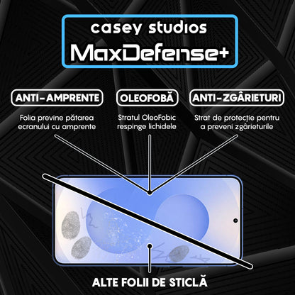 Folie Sticla MaxDefense+ - Samsung Galaxy S25 - Negru