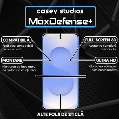 Folie Sticla MaxDefense+ - Samsung Galaxy S25 - Negru