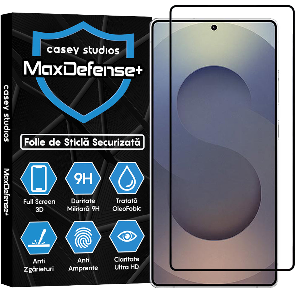 Folie Sticla MaxDefense+ - Samsung Galaxy S25 Ultra - Negru
