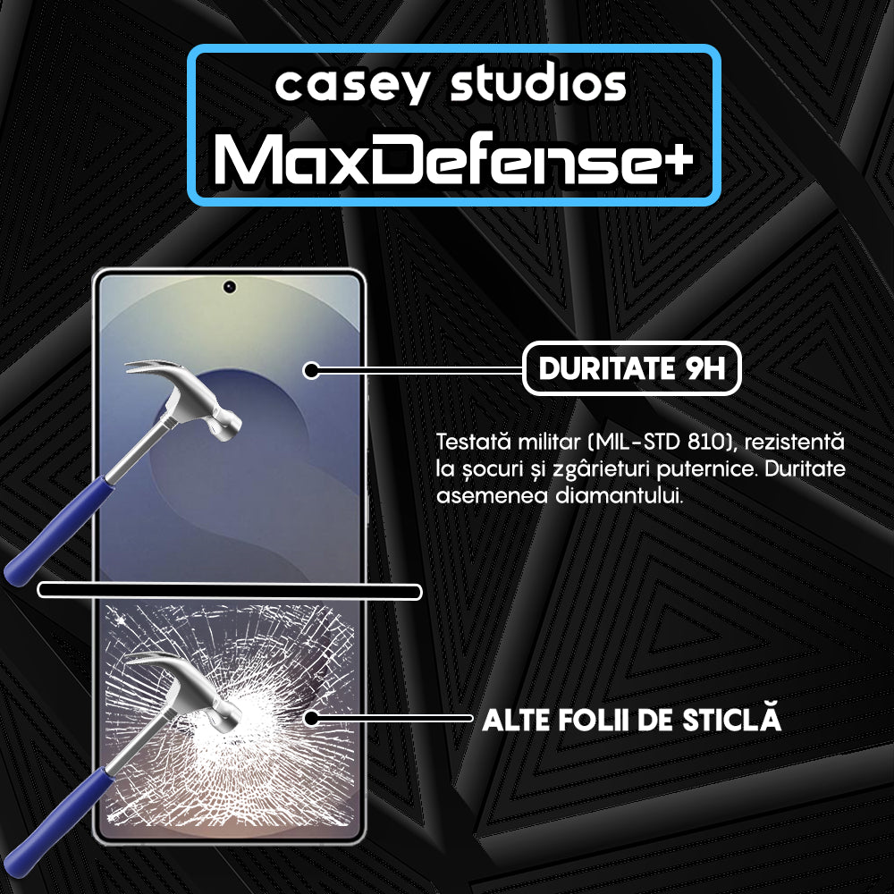 Folie Sticla MaxDefense+ - Samsung Galaxy S25 Ultra - Negru