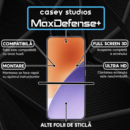 Folie Sticla MaxDefense+ - Xiaomi 15 - Negru