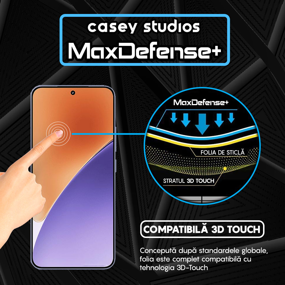 Folie Sticla MaxDefense+ - Xiaomi 15 - Negru