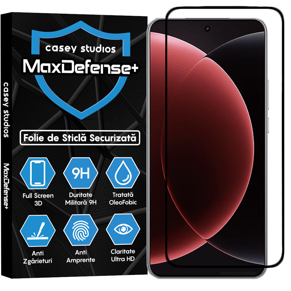 Folie Sticla MaxDefense+ - Xiaomi 15 Ultra - Negru
