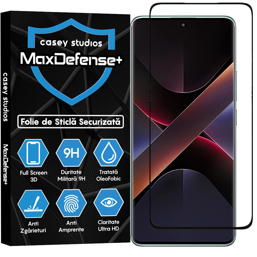 Folie Sticla MaxDefense+ - Xiaomi Poco X7 - Negru