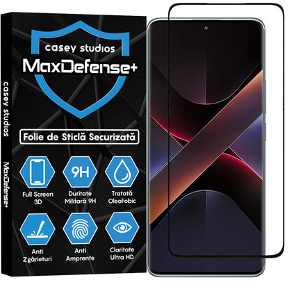 Folie Sticla MaxDefense+ - Xiaomi Poco X7 - Negru