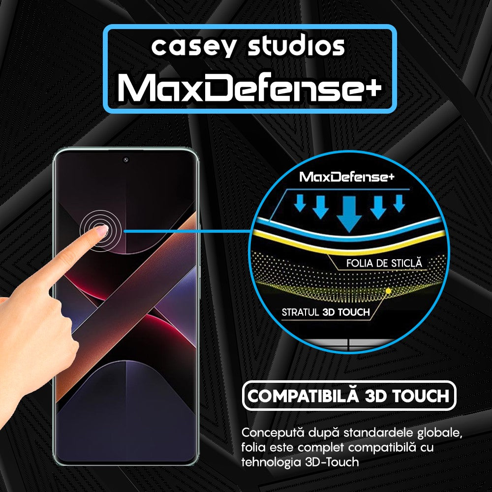 Folie Sticla MaxDefense+ - Xiaomi Poco X7 - Negru