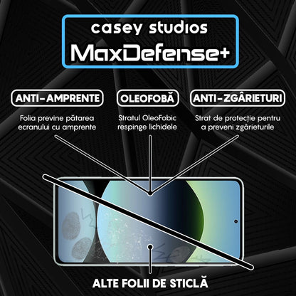Folie Sticla MaxDefense+ - Xiaomi Redmi Note 14 5G - Negru