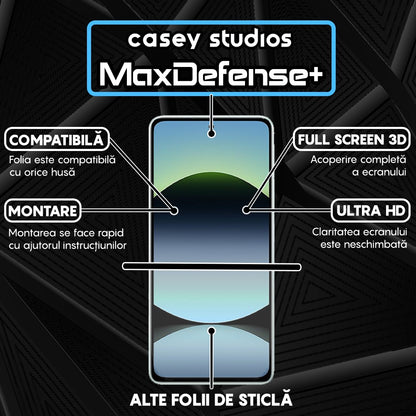 Folie Sticla MaxDefense+ - Xiaomi Redmi Note 14 5G - Negru