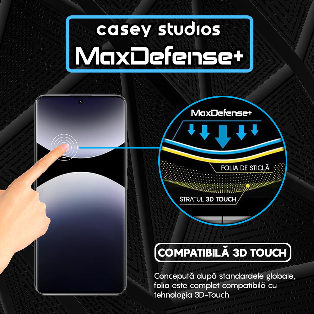 Folie Sticla MaxDefense+ - Xiaomi Redmi Note 14 Pro 5G - Clear
