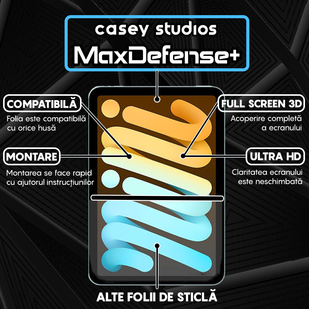 Folie Sticla MaxDefense+ - iPad Mini (2024) - Translucent