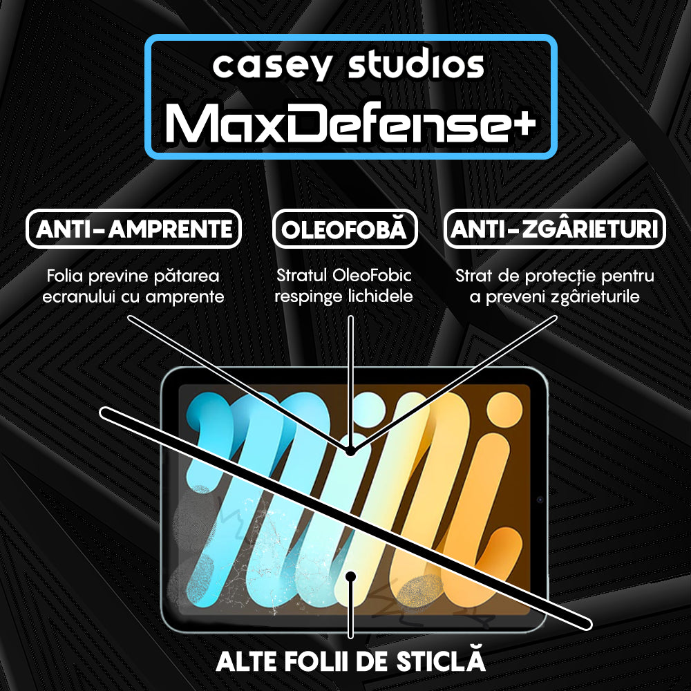 Folie Sticla MaxDefense+ - iPad Mini (2024) - Translucent