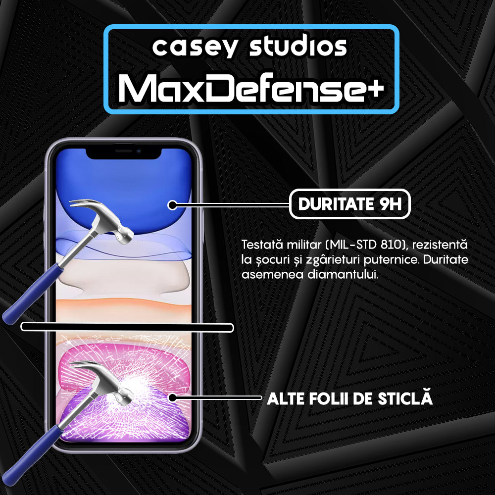 Folie Sticla MaxDefense+ - iPhone 11 Pro Max - Negru