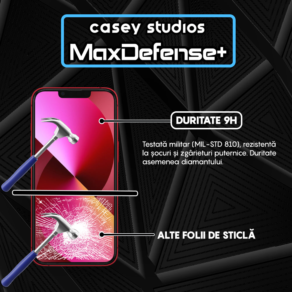 Folie Sticla MaxDefense+ - iPhone 13 Mini - Negru