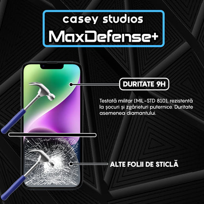 Folie Sticla MaxDefense+ - iPhone 14 Plus - Negru