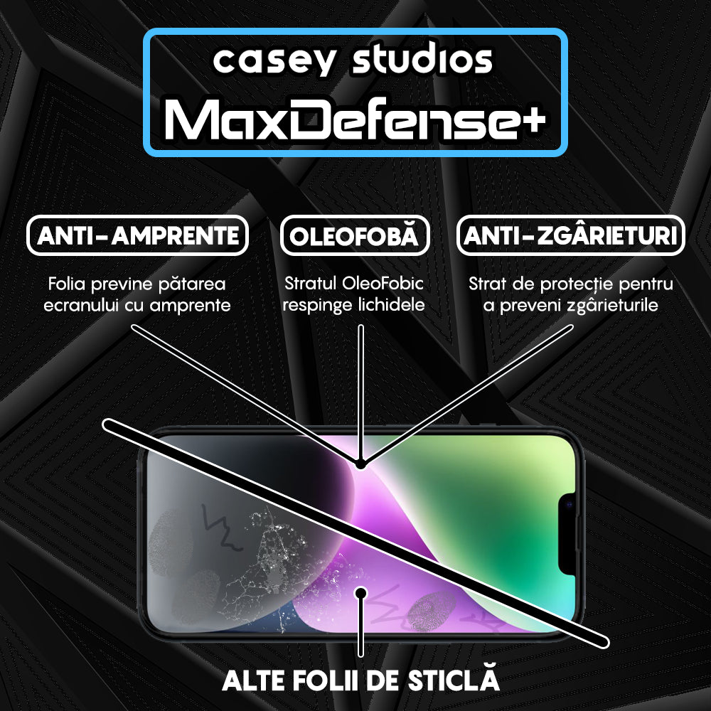 Folie Sticla MaxDefense+ - iPhone 14 Plus - Negru