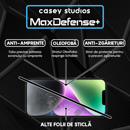 Folie Sticla MaxDefense+ - iPhone 14 Plus - Negru