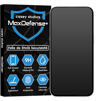 Folie Sticla MaxDefense+ - iPhone 16e - Matte Negru