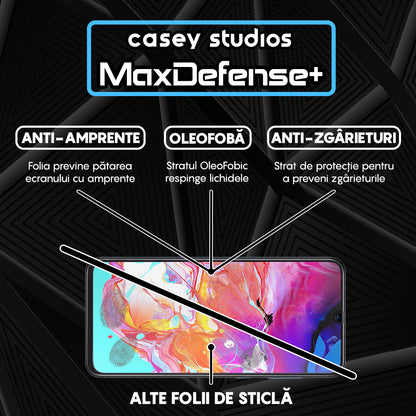Folie Sticla MaxDefense+ - Samsung Galaxy A70/A70s - Negru
