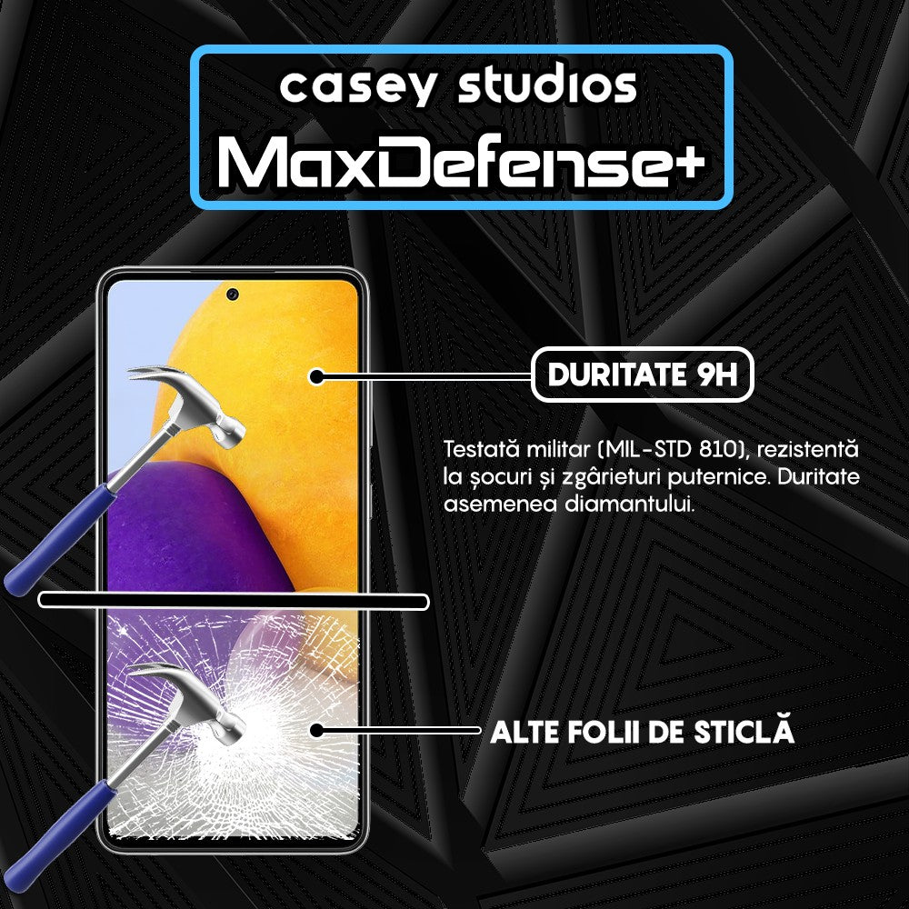 Folie Sticla MaxDefense+ - Samsung Galaxy A72 4G/A72 5G - Negru