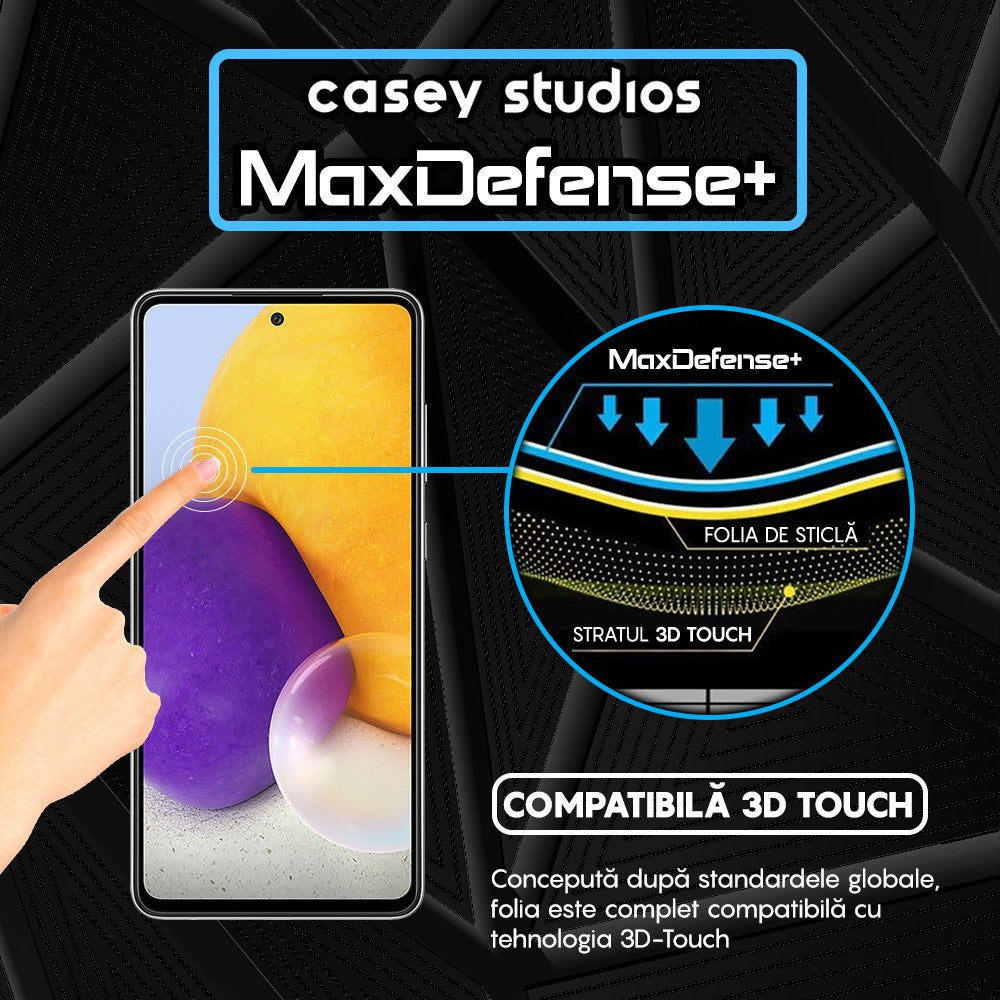 Folie Sticla MaxDefense+ - Samsung Galaxy A72 4G/A72 5G - Negru