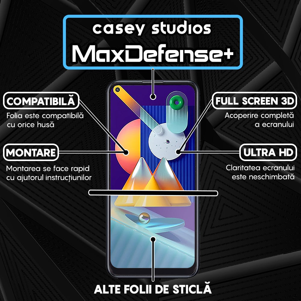 Folie Sticla MaxDefense+ - Samsung Galaxy M11/A11 - Negru