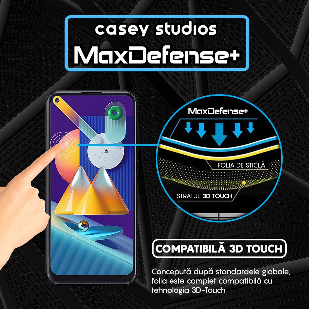 Folie Sticla MaxDefense+ - Samsung Galaxy M11/A11 - Negru