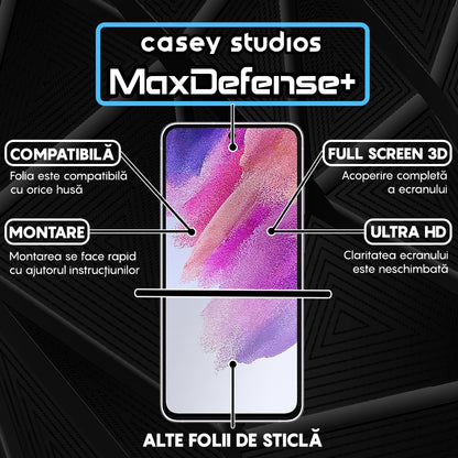 Folie Sticla MaxDefense+ - Samsung Galaxy S21 FE 5G - Negru
