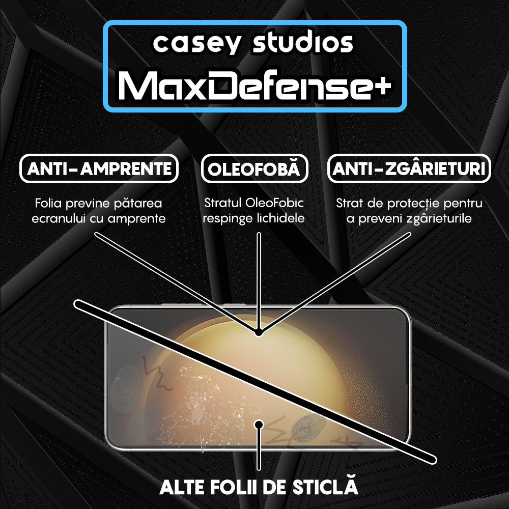 Folie Sticla MaxDefense+ - Samsung Galaxy S23/S22 5G - Negru