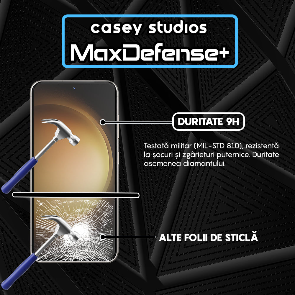Folie Sticla MaxDefense+ - Samsung Galaxy S23/S22 5G - Negru