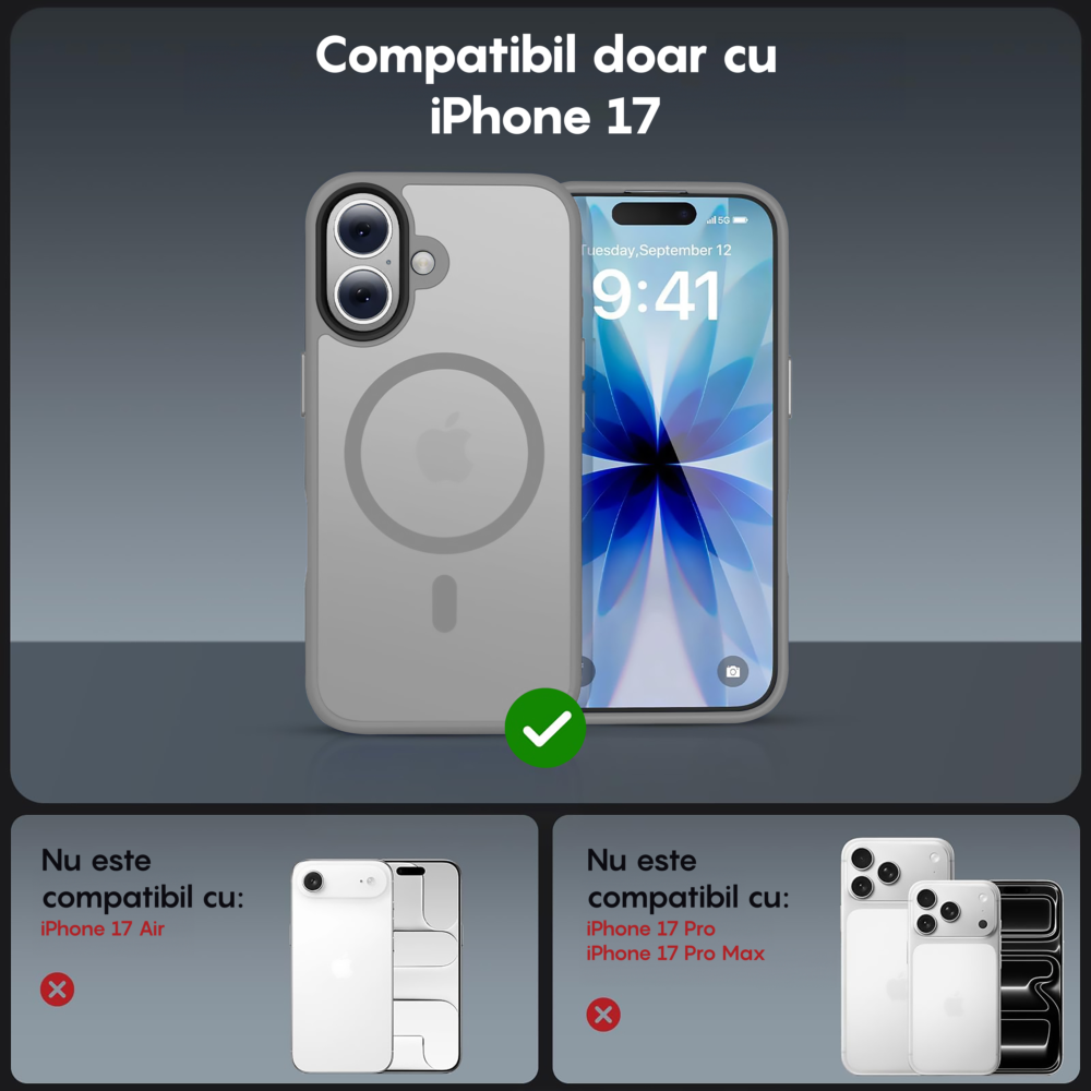 Husa MagSafe - iPhone 17 - Gri Deschis