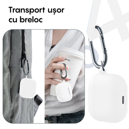Husa Soft Silicone - AirPods 4 - Alb