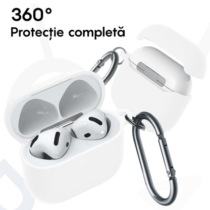 Husa Soft Silicone - AirPods 4 - Alb