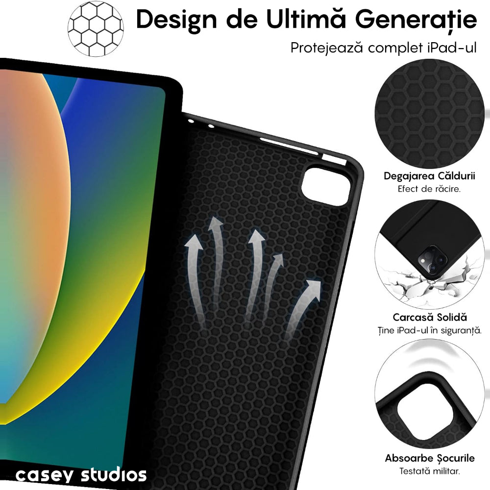 Husa MagneticK - iPad Air 13 2024/Pro 12.9" 2022/2021/2020/2018 - Negru