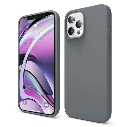 Husa Soft Silicone - iPhone 12/12 Pro - Gri Inchis