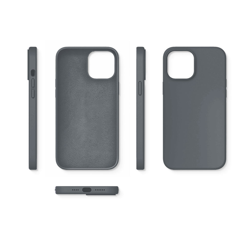 Husa Soft Silicone - iPhone 12/12 Pro - Gri Inchis