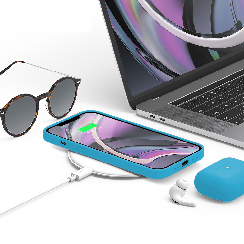 Husa Soft Silicone - iPhone 12/12 Pro - Cadet Blue