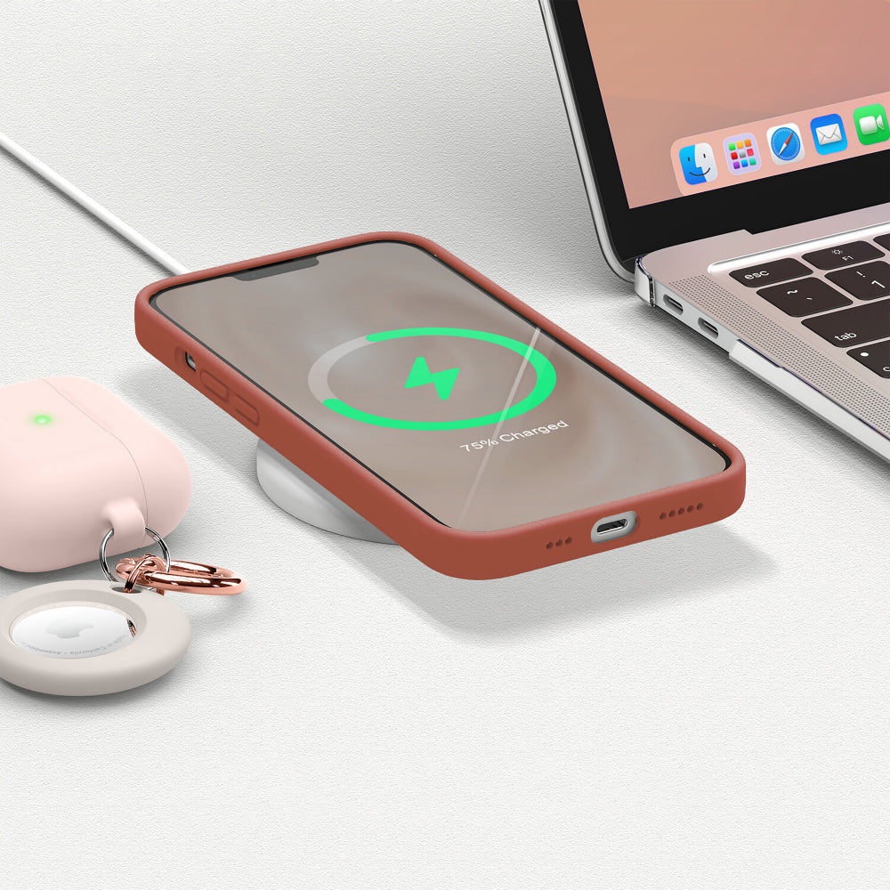 Husa Soft Silicone - iPhone 13 - Orange Red