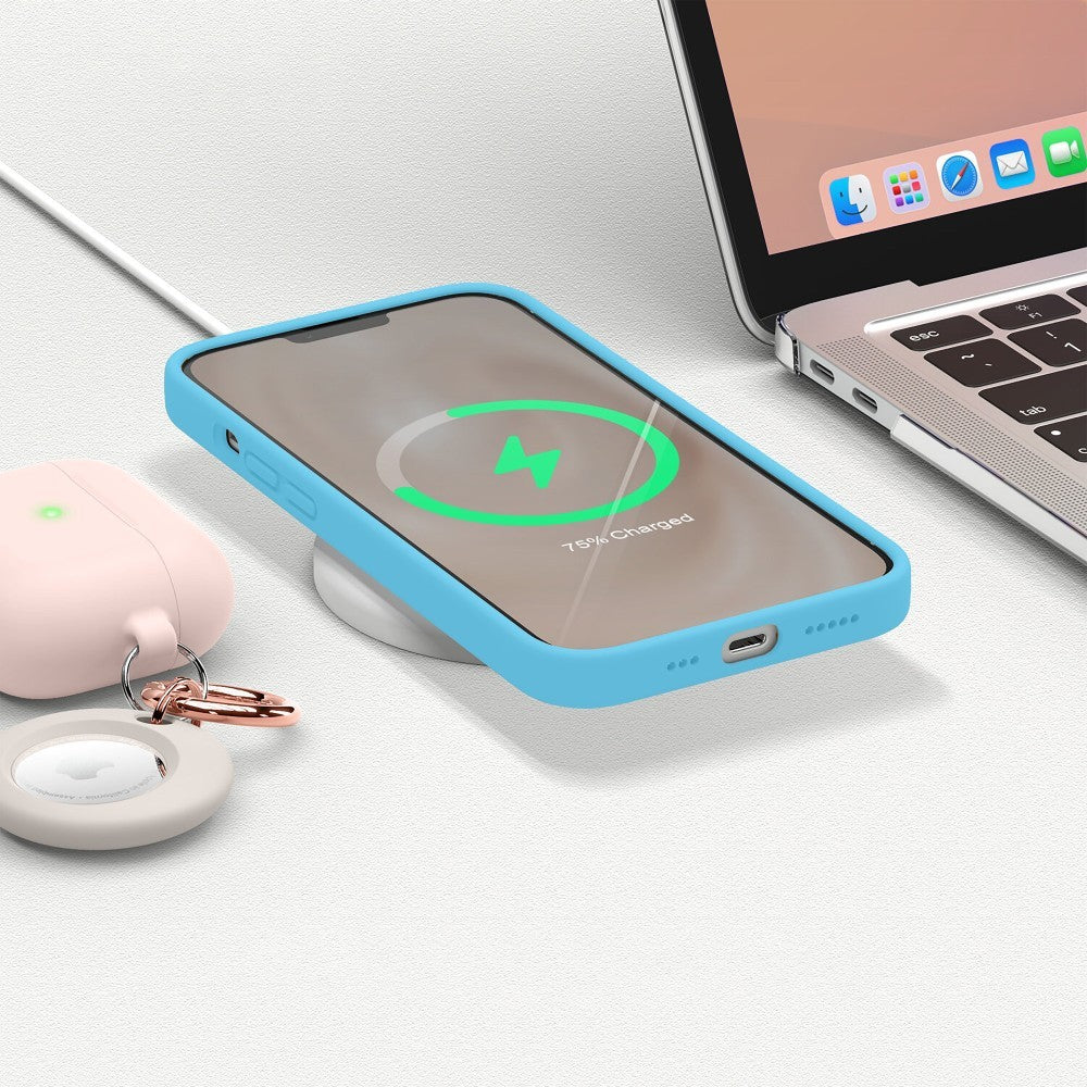 Husa Soft Silicone - iPhone 13 Pro - Acid Blue