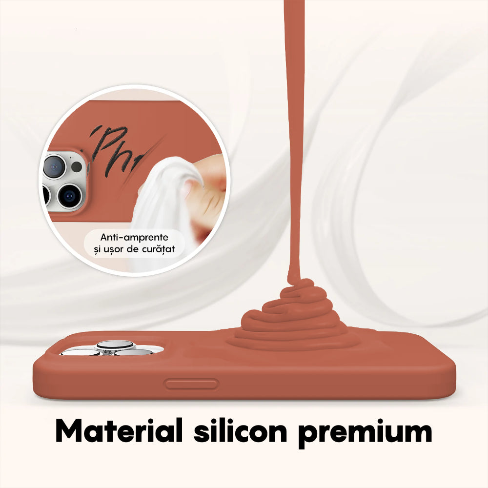 Husa Soft Silicone - iPhone 14 Plus - Orange Red