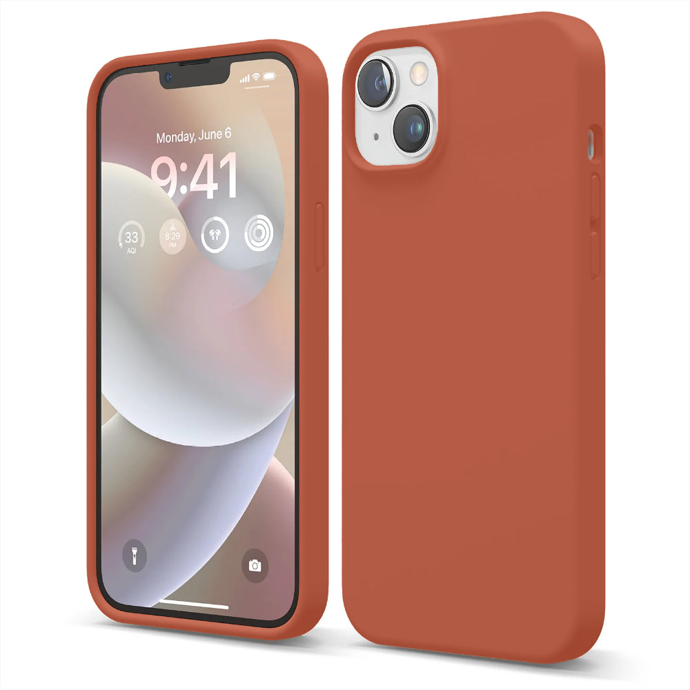Husa Soft Silicone - iPhone 14 Plus - Orange Red