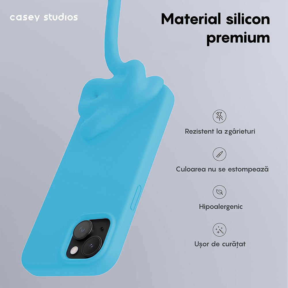 Husa Soft Silicone - iPhone 15 - Cadet Blue